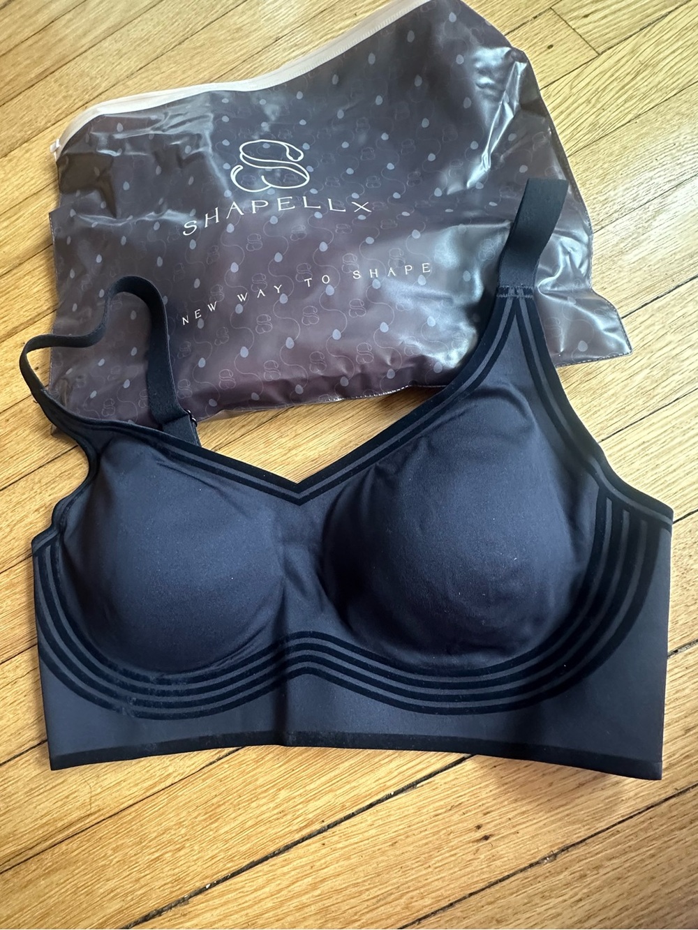 Shapellx Black Seamless Support Bra with Contour Cups